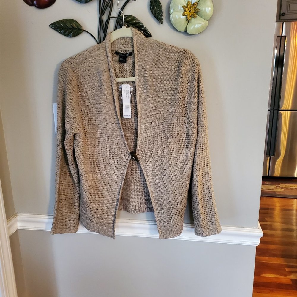 August Silk cardigan - tan - size L